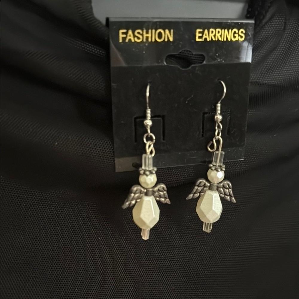 Elegant Angel Wing Earrings in Silver